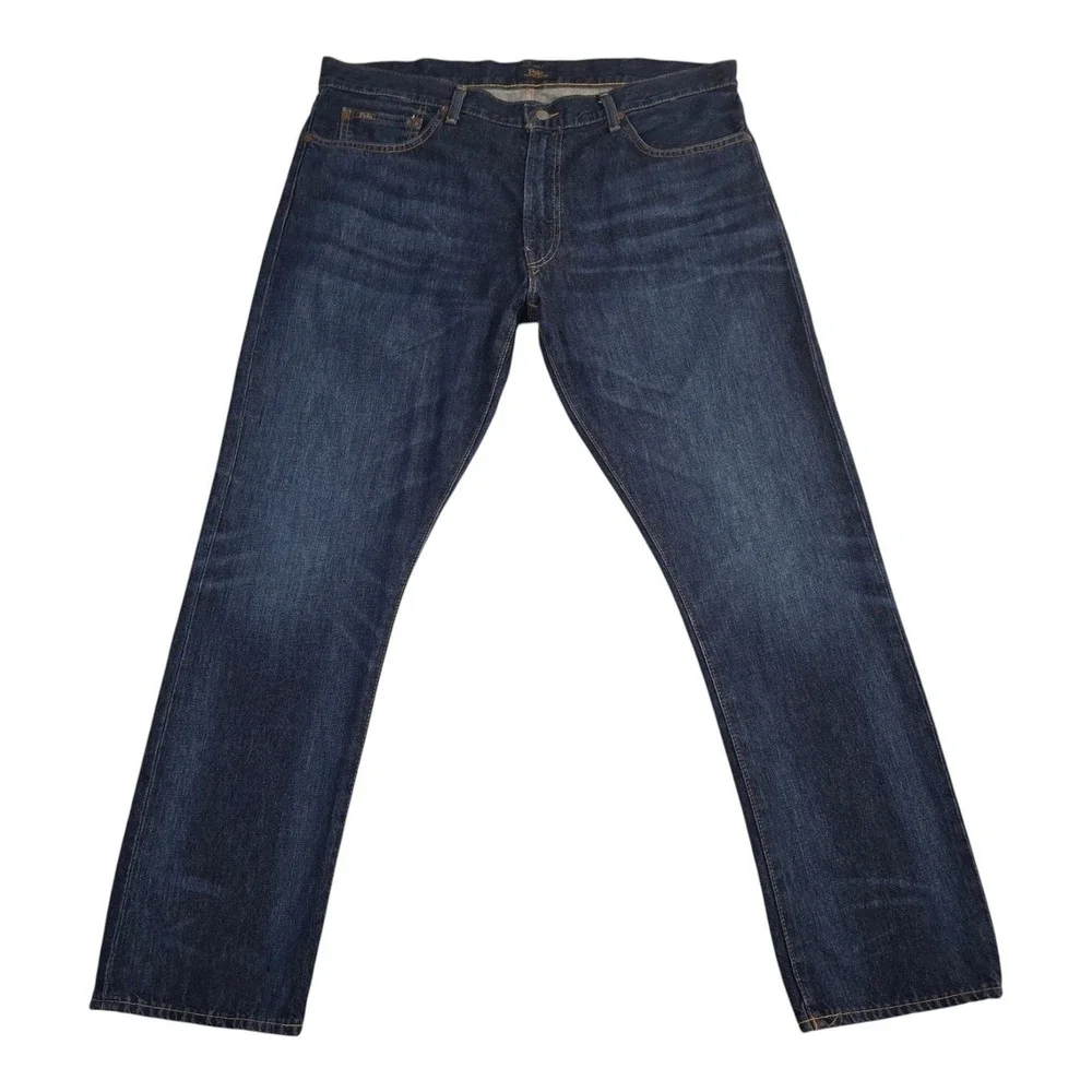 Polo Ralph Lauren Hampton Relaxed Straight Jeans Dark Wash Mens 38x32 Indigo
